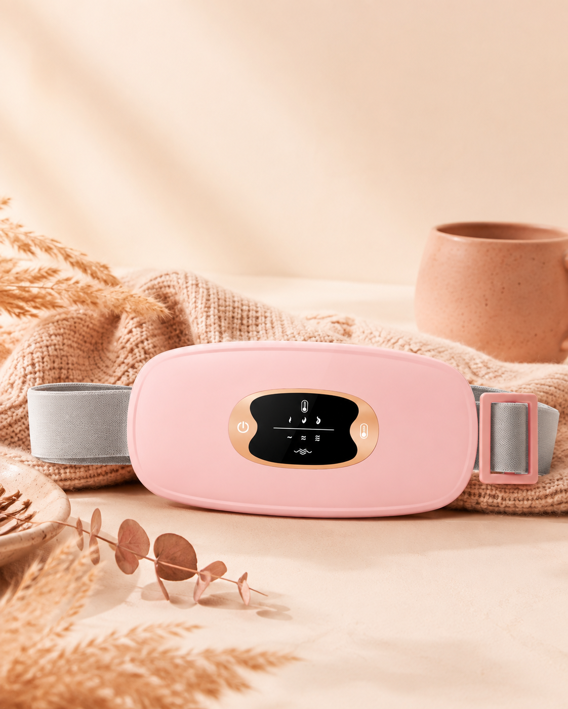 Her Aura Cordless Heating Pad — Heat + Massage for Period Cramp Relief